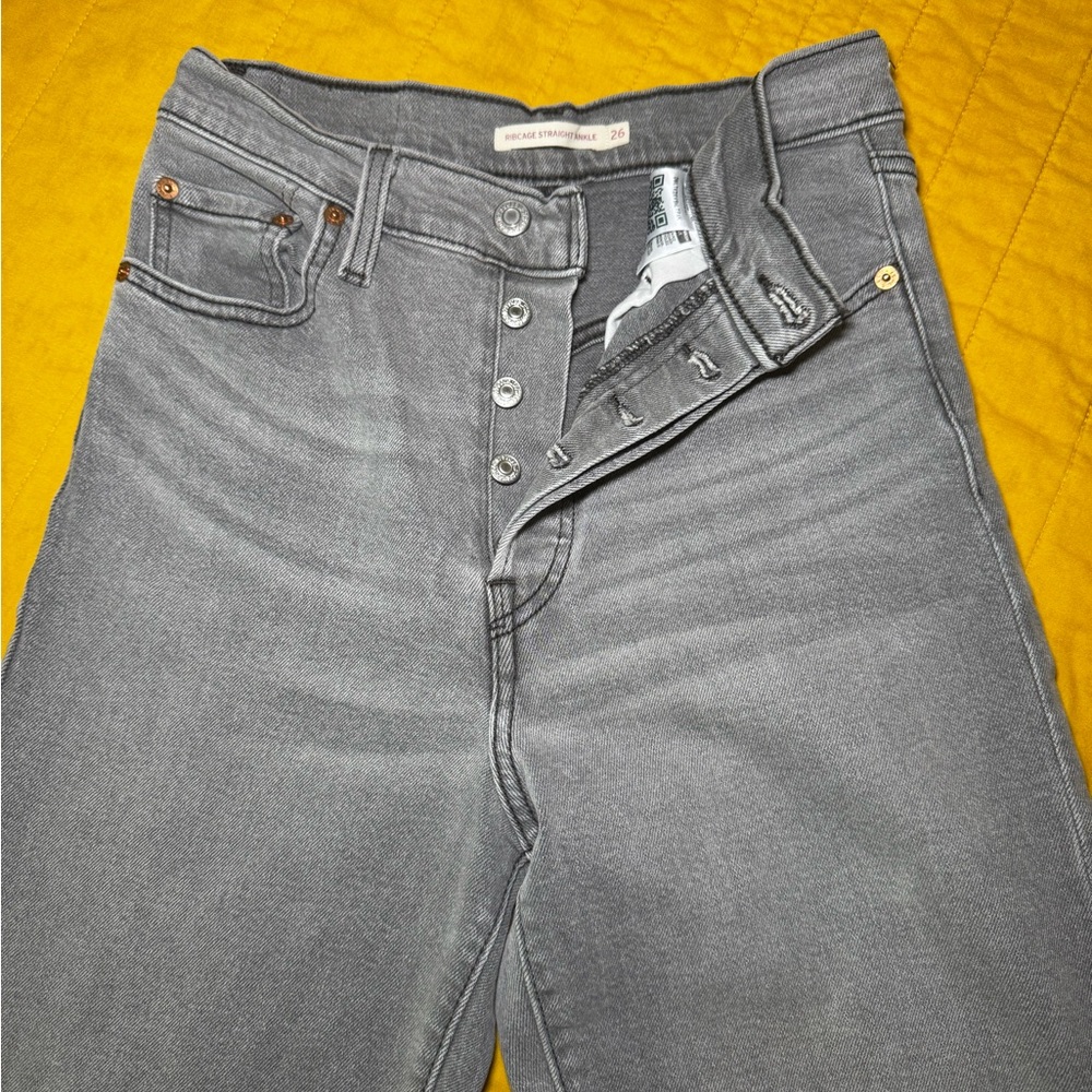 Levi's Gray High Rise Jeans with Classic Rigid Denim